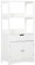 kleankin Mobile Bagno con Mensole, Armadietto e Cassetto, Mobiletto da Bagno Multiuso in Legno, Bianco, 60x33x122.5cm