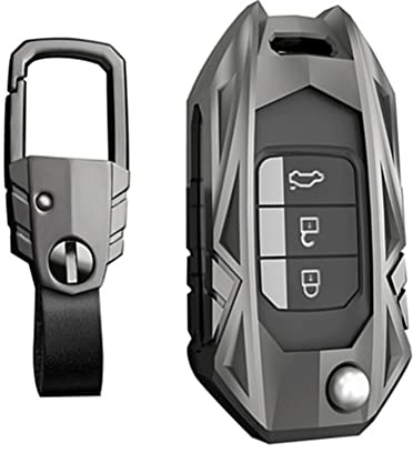 Happyit Zinklegierung + TPU + Lederrüstung Aussehen Autoschlüssel Hüllen für Honda Civic CR-V HR-V Accord Jade Crider Odyssey 2015-2018 (Matte Farbe)
