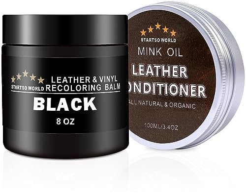 Leather Recoloring Balm,Black Leather Repair Kit for Furniture