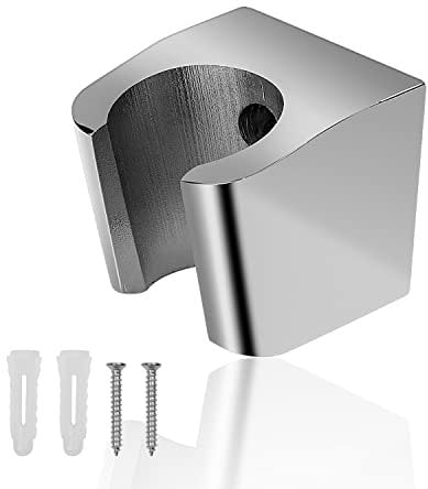 Duschkopfhalter, CHSEROK Silber Handbrause Halterung, Zinklegierung Brausehalter mit Schrauben, Kompatibel mit den Meisten Duschen, Produktabmessungen L x B x H: 3,5 x 3,3 x 3,1 cm