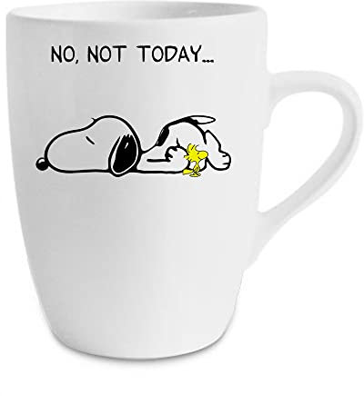 Giftme No Not Today Snoopy Dog Birthday, Christmas, Secret Santa Stocking Filler Novelty Mug, Unique Ceramic 13 oz Marrow Cup/Mug.