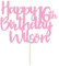 Cake Topper Happy Birthday Cake Topper Personalised Cake Toppers 11 Colors Cake Decorations with Any Name Age for 1st 10th 16th 18th 20th 21st 30th 40th 50th 60th 70th 80th (Baby Pink)