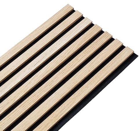 DECOON Panneau tasseaux bois fond noir 250 x 30 x 1cm lamelles chêne clair 0,75m2