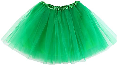 Duoyif Tüllrock Für Mädchen Und Damen - Ballettrock, Prinzessin Tutu Rock Kurz, 80er Jahre Kostüm Für Karneval, Halloween, Weihnachten, Ostern, St. Patricks, Strandparty - 40cm (Grün)