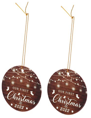 2st Weihnachtsbaum-anhänger Dekoration Weihnachtsbaum Anhänger Verlobungsgeschenke Für Paare Weihnachtsbedarf Christbaumkugeln Ornamente Zubehör Weihnachten Weißes Porzellan