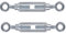 M8 x 110mm Eye & Eye Steel Turnbuckles Wire Tensioner Strainer Closed Hook Threaded Hook (Pack of 2)