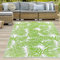 Teppich-Traum Outdoor Außen Teppich wetterfest Kunststoff Camping Vorzeltteppich Gartenteppich Balkonteppich Tropisches Palmen-Design grün-weiß 120 x 170 cm