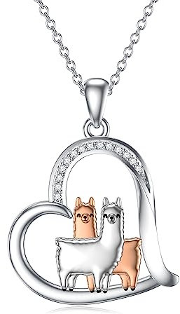 YFN Alpaka Halskette Sterling Silber Damen Schmuck Niedliche Lama Geschenke für Frauen und Mädchen