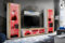 Komodee Wohnwand Wohnzimmerset Tivoli Grande, Wotan/Weiß, Breite 250cm x Höhe 159cm x Tiefe 35cm, LED RGB, für Wohnzimmer, Schlafzimmer