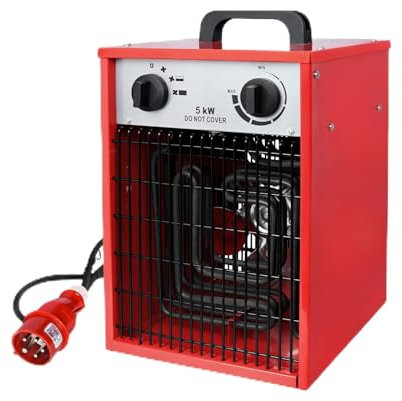 LARS360 5000 W – Chauffage industriel professionnel avec 3 niveaux de chauffage, chauffage électrique, radiateur soufflant, économe en énergie, pour utilisation intérieure et extérieure, protection