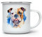 MAXIKIWI - Tasse à café ou thé en émail durable pour l'intérieur et l'extérieur – Aquarelle bouledogue anglais – 350 ml