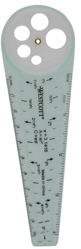 Westcott 00516 Safety Compass for Geometry, Drafting, Classrooms, Crafters and Artists, Shatterproof, Translucent Drawing Compass Creates Perfect Circles from 1/4-Inch to 10 Inches