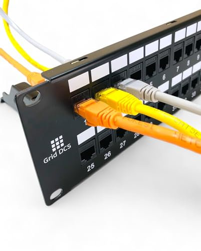 Grid DCS Panneau de brassage 1U UTP avec coupleur Keystone CAT6 intégré (rempli) (48 ports)