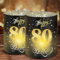 Moorle 12 Windlicht Tischdeko 80 Geburtstag, Deko 80. Geburtstag Männer, 80 Jahre Happy Birthday Tischdeko, Geburtstag Tischdeko Frauen, Windlichter Deko für Teelichter oder Kerzen