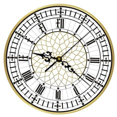 Baoblaze Acryl-Wanduhr, Big Ben-Uhr, Uhr, geräuschlos, Nicht, analoge Uhr für Büro, Klassenzimmer, Esszimmer, Zuhause