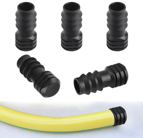 Kasoud Irrigation Hose Connection Set, 5-Pcs, 16mm Black Barbed Fittings for Gardening