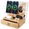 Gocokia Multifunctional Bamboo Stands, Dual Cell Phone Holder, Tablet Storage Stand, Watch Storage Hanger, Bamboo Cell Phone Holder with Drawer