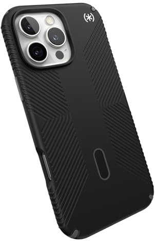 Speck Presidio 2 Grip Schutzhülle für iPhone 16 Pro Max – MagSafe und ClickLock – schlanke Schutzhülle in Schwarz/Schiefer