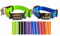 2X personalisiertes Katzenhalsband personalisiert mit Name graviert Katze Halsband reflektierend Leuchtend aus Nylon mit Glöckchen (Blau und Neon gelb)