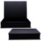 NEUSER PAPIER Geschenkbox mit Klappdeckel - 4 Stück - DIN A4 - Schwarz bezogen - innen schwarz kaschiert - 334 x 242 x 65 mm - Aufbewahrungsschachtel