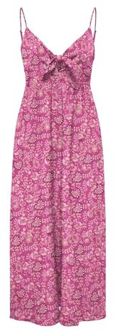 ONLY Onlnova Life Vis Jules Long Dress AOP, Fucsia Fedora, S Mujeres