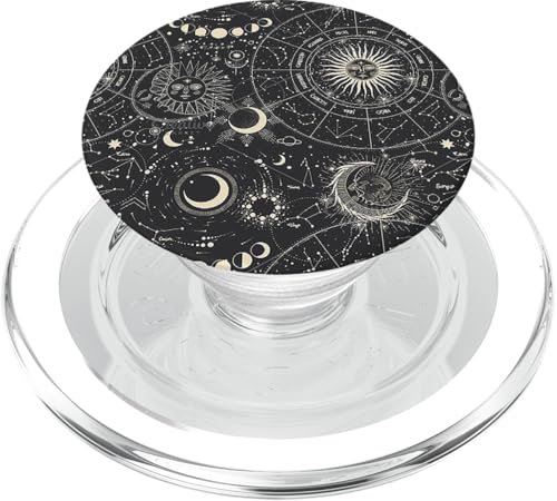 Fire Fit Designs Moon Pop Sockets Aesthetic PopGrip for Women, Clear, Abstract, Space, Magnetic, Pop Socket, Phone Grip, Apple iPhone (MagSafe compatible)
