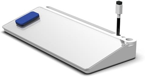 simpa Desktop Dry Wipe Whiteboard with Storage, Eraser & Marker Pen - 40cm (W) x 18cm (H)