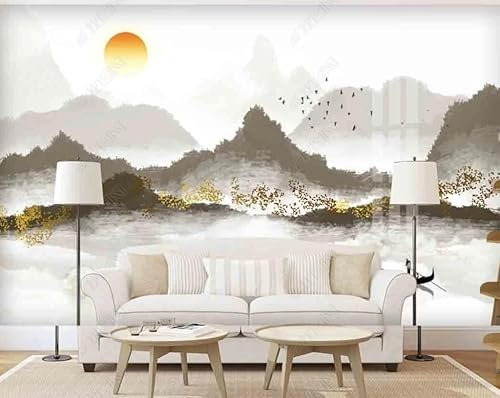 Fototapete 3D Effekt Tapete Marmorierte Landschaft Vliestapeten Tapete Schlafzimmer Wohnzimmer Fototapete 3D Tapete 300Cm(B) X210Cm(H)