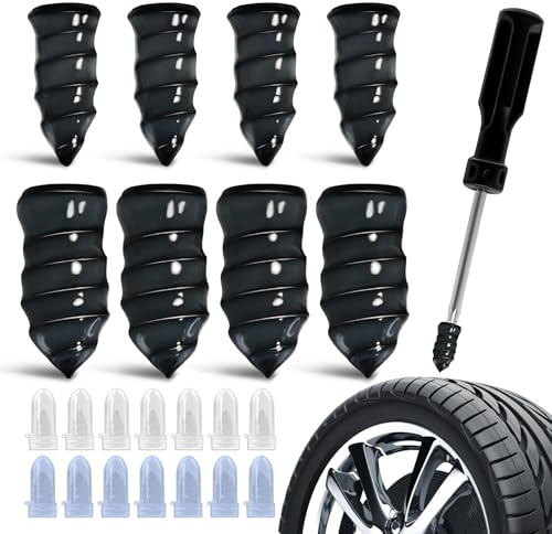Dreamark 70 Stück Vakuum Reifen Reparatur Nagel, Reifenreparaturset Auto Motorrad mit Schraubendreher, Tubeless Reifenflickzeug 35S + 35L für Schlauchlose Reifen, SUV LKW Wohnmobil Fahrrad (2 Größen)