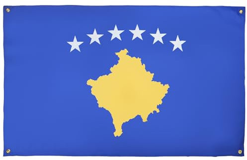 AZ FLAG Bandera Kosovo 150x90 cm con 4 ojales, bandera Kosovard para balcón o pared