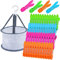 60 Pezzi Mollette per Bucato Antisegno con Cestino Portaoggetti, Porta Mollette Bucato da Esterno di Plastica Colorate, per Calze, Asciugamani, Vestiti