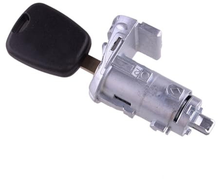 Interrupteur de démarreur de serrure d'allumage av Serrure de porte avant gauche avec clé (7701209836) for Renault Kangoo Master Clio Trafic III cylindre de serrure d'allumage et clé d'interrupte