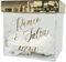 Happenings Urne de mariage personnalisée en verre acrylique miroir doré, ornée de roses blanches – boîte à enveloppes élégante avec prénoms et date – décoration chic pour mariage