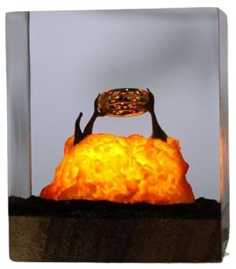 Luce Notturna in Resina Epossidica, Lampada Del Signore Degli Anelli, Luce Notturna Con Ornamenti Fatti a Mano, Per Soggiorno, Camera Da Letto, Decorazione Da Comodino (10 Cm)