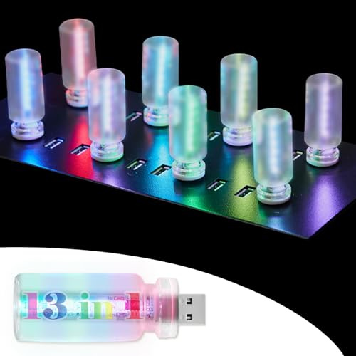 TXGSDXS LED Auto Innenbeleuchtung USB Touch 13 Modi 7 Farben | Touch-Steuerung, RGB Lichteffekte, Einfache Installation, Für Auto, Camping & Zuhause