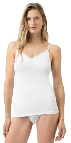 Mey Damen Spaghetti-Top V-Ausschnitt Serie Modal Lace | Schmale Passform, Figurbetonte Passform, verstellbare Träger, Ohne Seitennähte, Gr. XS-XXL