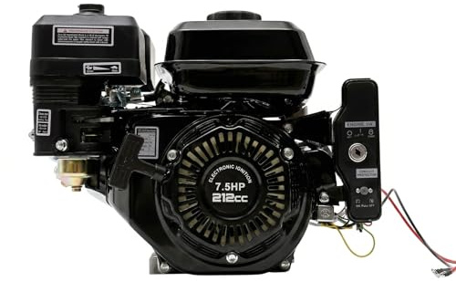 Motor de gasolina de arranque eléctrico, 4 tiempos, 7,5 CV, motor de gasolina con diámetro del cigüeñal de 20 mm, motor de gasolina industrial OHV de 212 cc, motor de gasolina de 3600 RPM para