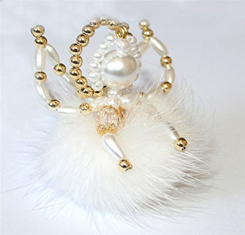 Bastel Set • Puschel Engel • Weihnachtsdeko • 10 (weiß Gold)