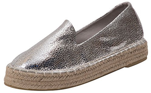 Japanwelt Espadrilles für Damen I Glitzer - Sommer-Latschen Espandrillos Damen-Slipper Sommerschuhe Leinenschuhe Spanisch Leinenschuhe Plateau Mokassin Espandrilles Schlüpfschuhe Halbschuhe