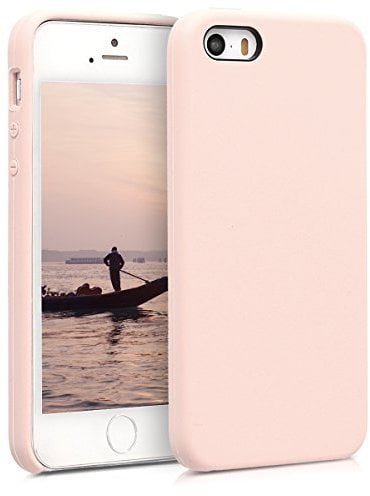 kwmobile Cover per Apple iPhone SE (1.Gen 2016) / iPhone 5 / iPhone 5S Custodia - Back Case per Smartphone in Silicone TPU - Protezione Gommata - rosa antico