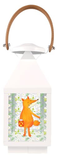 Mr. & Mrs. Panda S Deko Laterne Fuchs Laterne - Geschenk, Laterne groß, Gartendekoration, Gartenleuchte, Spruch trösten, XXL Laternen, Gartenlampe,