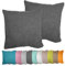 Moon Luxury Doppelpack Kissenhülle in Struktur-Optik Chenille garngefärbt 2 x Kissenbezug 60x60 cm anthrazit
