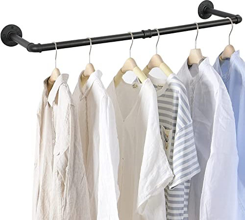 kleiderstange wandmontage 60 cm Rohrstangen Deckenmontage Garderobenstange Begehbarer kleiderschrank für Kleider Bügel Industrial U-förmigen Kunststoff