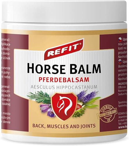 REFIT® Pferdebalsam Stark 230 ml - Kühlende Pferdesalbe mit Kombination aus Torf & Kräutern (Rosskastanie usw.) - Salbe in Gel-Form Wirkt Gegen Muskelkater & Gelenke (Rücken, Nacken, Füße, Knie)