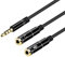 PHONILLICO Cable Adaptateur Audio et Micro Double Jack Compatible pour Smartphone Console PS4 Xbox One S Enceinte Tablette Ordinateur Casque