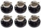 Ufixt Compatible Black Silver Replacement Oven Cooker Hob Control Knob Fits Diplomat Pack of 6