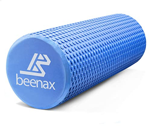 Beenax Foam Roller 44cm - Lightweight Muscle Roller for Fitness, Pilates, Yoga, Physio, Trigger Point, Deep Tissue, Joint Massage, Pain Relief - Designed to Relieve Stress and Relax Tight Muscles