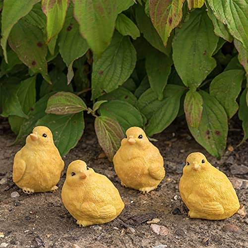 Pelle & Sol Set of 4 Chicks - Garden Animal Outdoor Ornaments Decor Statue - Made form PolyResin