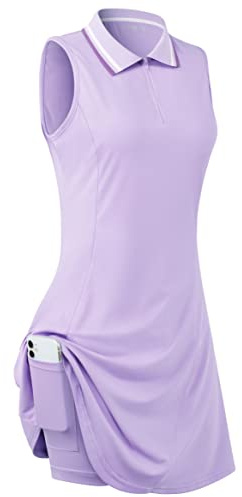 FREEYE Sommer 2023 Damen-Golfbekleidung, Tennis-Shirt, Innenshorts mit Tasche, ärmellos, trendig, athletisch, Workout, Freizeit, Tanktop, Laufen, Sportbekleidung, Wandern, Jersey, Lila, Größe L