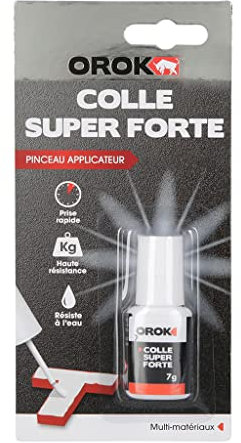 OROK - Colles universelles, super forte 7g, colle cyanoacrylate - Pot de 7g avec pinceau, convient à tous types de bricolages ou réparations